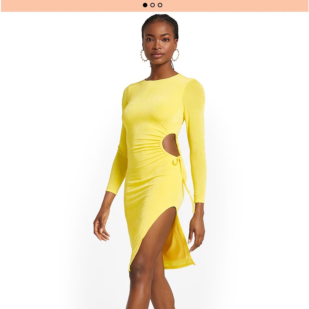 Ny&co (NWT) yellow cut out dress - size xsmall